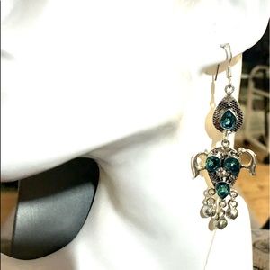 Sterling Silver and Teal Quartz Chandelier Earring